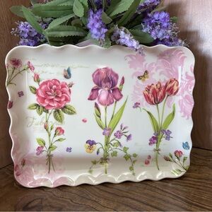 💐MOMENTUM • Vintage Floral Botanical Melamine Tray